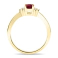 thumbnail image 2 of SZUL Women's Oval Shaped Ruby and Diamond Half Moon Ring in 10K Yellow Gold, 2 of 5