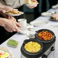 thumbnail image 5 of SUNVIVI Dual Pot Slow Cooker, 2 Pot Small Mini Crock Buffet Server and Warmer with Ceramic Pot, Adjustable Temp, 5 of 9