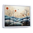 thumbnail image 2 of Designart "Blue White Modern Scandinavian Winter Painting IV" Modern-Scandinavian Floater Framed Canvas Art Print, 2 of 7