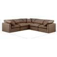 thumbnail image 3 of Meridian Furniture Indulge 159" Brown Vegan Leather L-Shaped Modular Sectional, 3 of 10