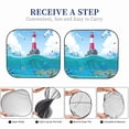 thumbnail image 5 of Kdxio Lighthouse Sea Port Print 2-Piece Sun Shade Front Windshield - Foldable Car Front Window Sunshades For Most Sedans Suv Truck, 5 of 6