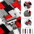 thumbnail image 5 of Area Rugs 5'x7', Red Black Geometric Carpet Runner Indoor Outdoor Rugs Home Decor Aesthetic, Modern Abstract Art Block Non Slip Mats Washable Accent Rug for Living Room Bedroom, 5 of 8