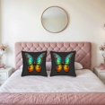 thumbnail image 2 of Set of 2 18x18in Throw Pillow Covers with vibrant butterfly design featuring wings and intricate - like patterns perfect for couch bed or car, 2 of 8