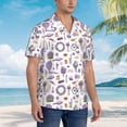 thumbnail image 5 of Goofa Lavender Flowers Hawaiian Shirt for Men, Unisex Summer Beach Casual Short Sleeve Button Down Shirts,Aloha Tropical Floral print shirt-Small, 5 of 9