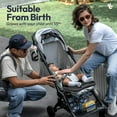 thumbnail image 2 of Lightweight Stroller Newborn, Travel Stroller for Airplane (12.3 lbs),  Black, BabbleRoo Hoplite Compact Stroller, 2 of 9