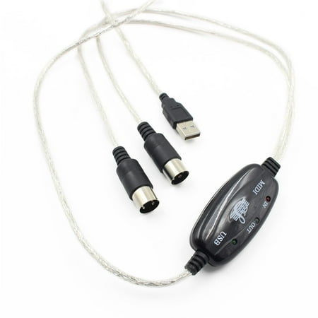 Universal MIDI Interface Adapter Connect Electric Pianos and Drums to Computer for Music Production