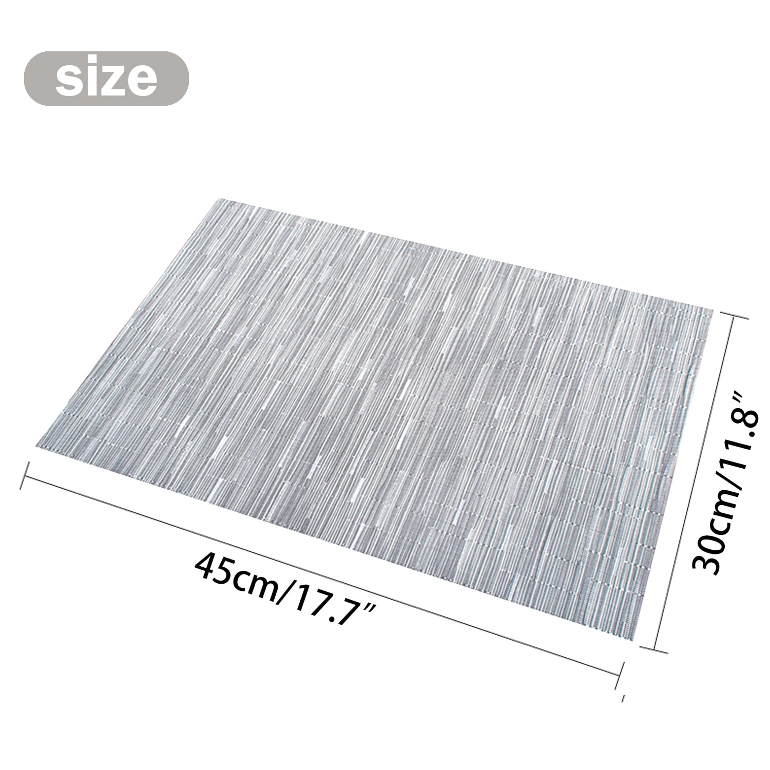 Stcomart Set of 4 Sliver Gray Vinyl Placemats - 12 x 18 Inches Washable PVC Table Mats for Dining Room Kitchen