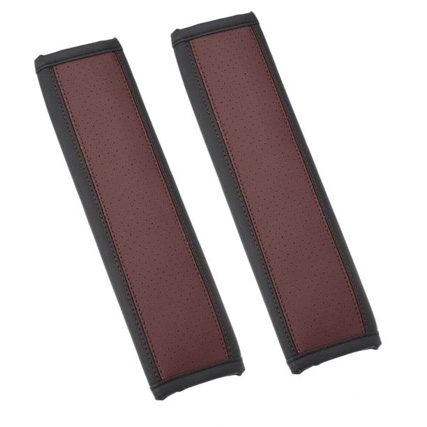 2 cinturones de seguridad para coche, piel sintética, color negro y rojo