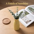 thumbnail image 3 of REGALWOVEN Small Ceramic Bud Vase Modern Cylinder Vase, Matte Ribbed Decorative Flower Vase for Desktop, Boho Home Decor Yellow 2.4"L x 2.4"W x 5.1"H, 3 of 5