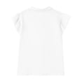 thumbnail image 3 of Girls Short Sleeve Polo Shirts Kids Ruffle Puff Sleeve Tops Button Collar School Uniform Shirts 5-14 Years White 100, 3 of 8