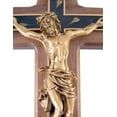 thumbnail image 4 of walnut wood crucifix with floral epoxy cross overlay and gold toned corpus, 10 inch, 4 of 9