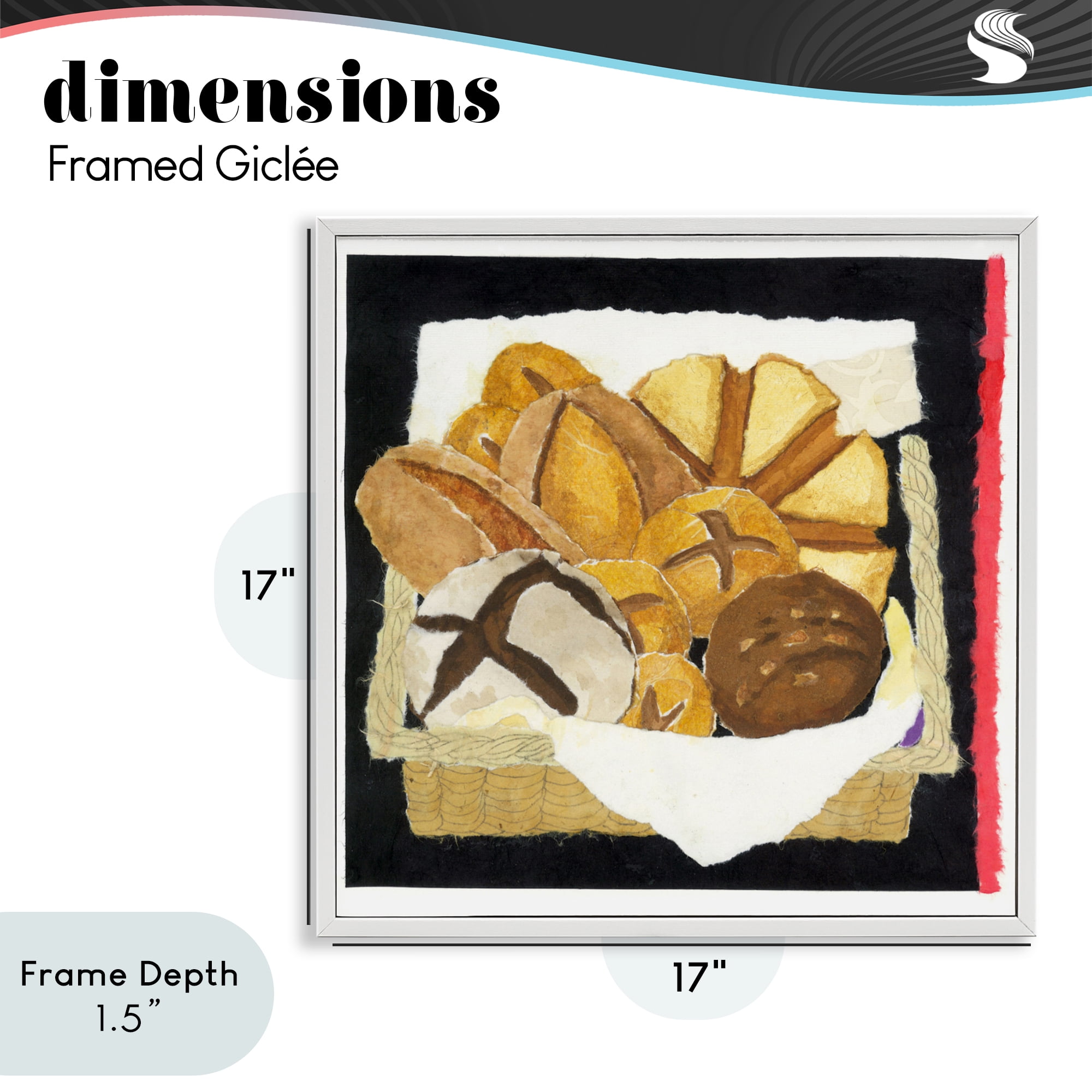 Stupell Industries Bread Box and Stripe White Framed Giclee Art, design by Nancy Overton