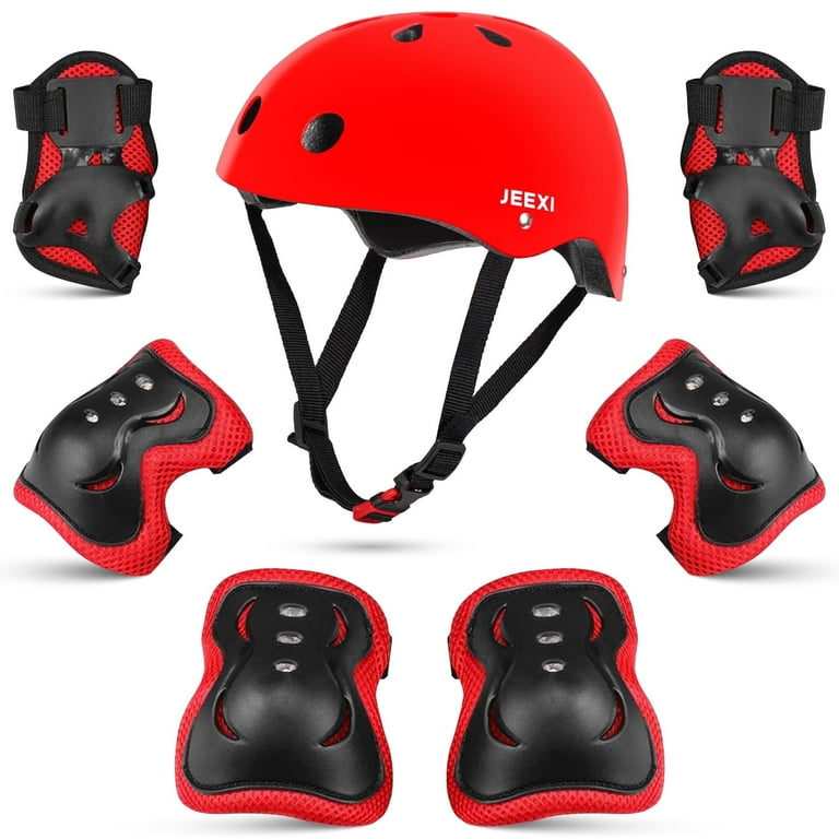 JEEXI 7 Pack Knee & Elbow Pads for Kids Youth Children Guards