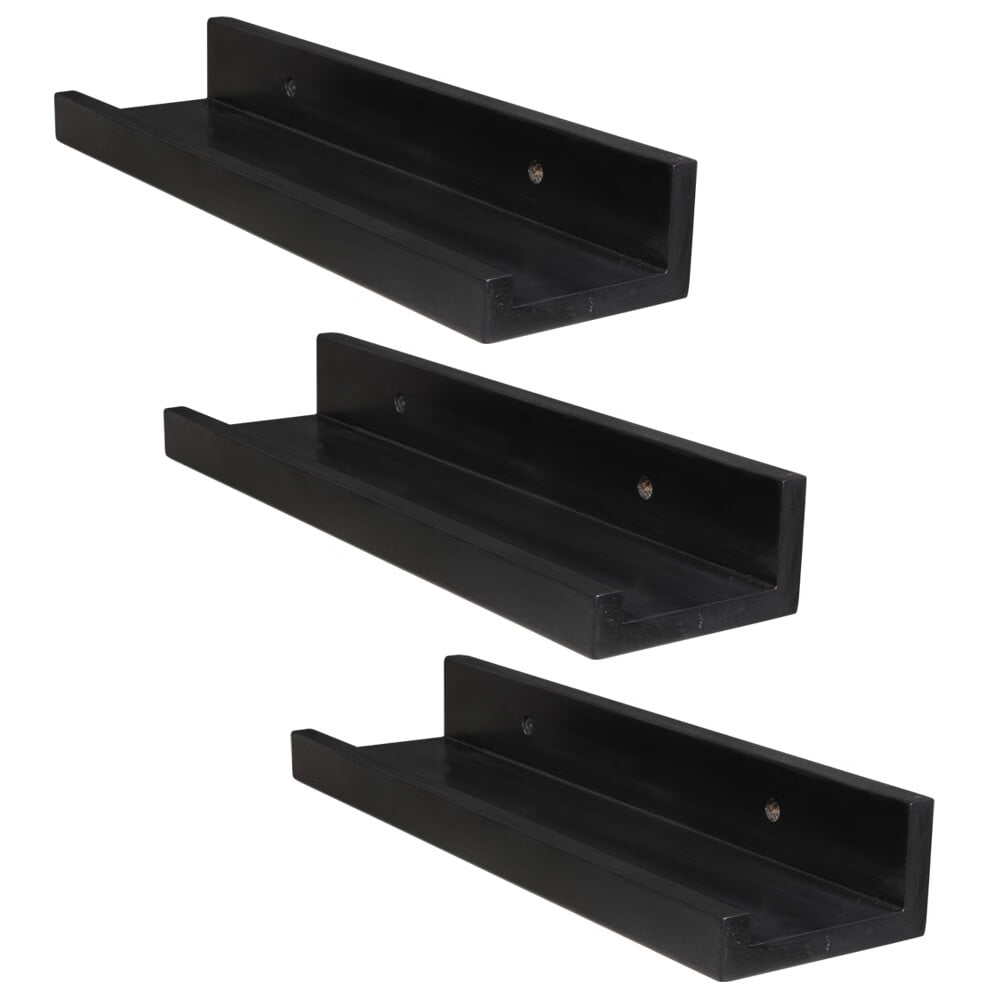 Set of 3 14inch Floating Wall Shelves, Mount Molding Ledge Shelves