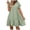 Green, variant on Womens Short Dress Womens Summer Dresses Ruffle Sleeve Round Neck Loose Swing Sundresses with Pockets Plain/Print(Light Pink,S)