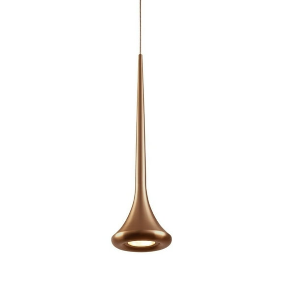 402601VB-LED-Kuzco Lighting-Bach - 9W LED Pendant-19 Inches Tall and 5 Inches Wide-Vintage Brass Finish    -Traditional Installation