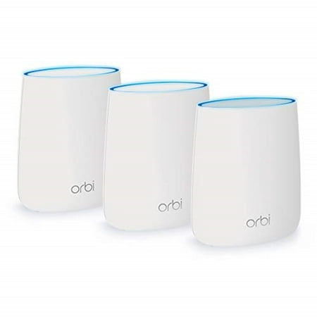 NETGEAR Orbi Tri-band Whole Home Mesh WiFi System with 2.2Gbps speed (RBK23) Router & Extender replacement covers up to 6,000 sq. ft., 3-pack includes 1 router & 2