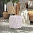thumbnail image 3 of Posh Living Brayton Cotton Yarn 3-in-1 Pouf/Ottoman/End Table White, 3 of 7