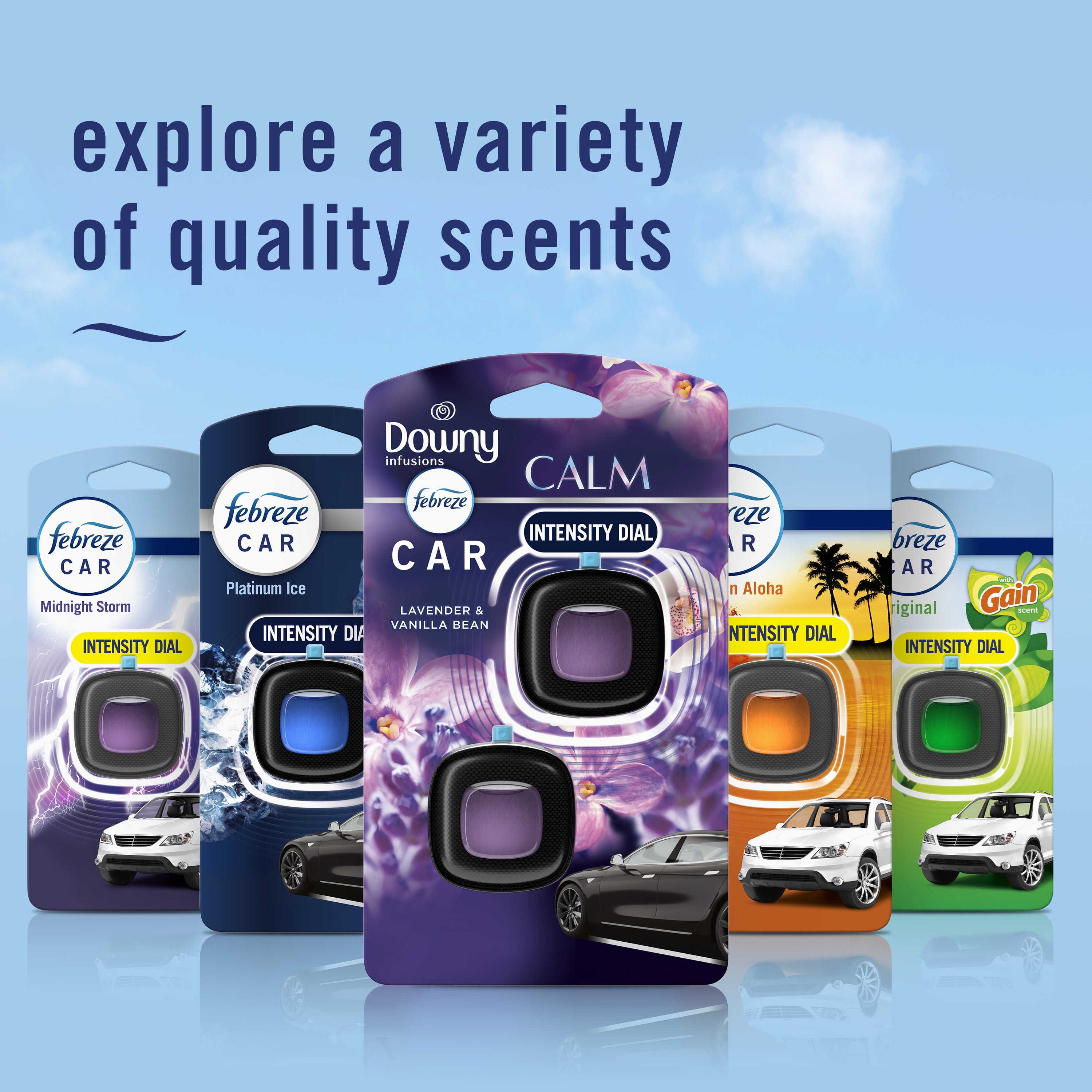 Febreze Odor Eliminating Car Air Freshener, Lavender & Vanilla Bean, 0.7 fl oz, 2 Count
