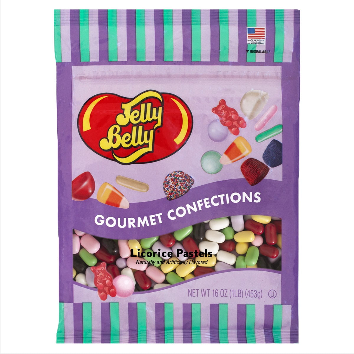 Jelly Belly Licorice Pastels, 16 oz (1 lb) Resealable Bag