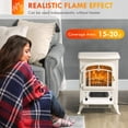 thumbnail image 3 of HOMCOM Electric Fireplace Heater, Fireplace Stove with Realistic LED Flames and Logs, and Overheating Protection, 725W/1450W, Beige, 3 of 9