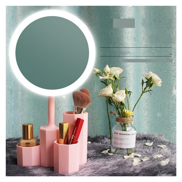 LED Makeup Mirror Desktop Lamp USB Charging Light Touch Dimme Cosmetic Mirror With Storage Makeup Natural Light Vanity Mirrors ,Widely Use