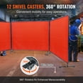 thumbnail image 3 of VEVOR Welding Screen with Frame, 6' x 8' 3 Panel Welding Curtain Screens, Flame-Resistant Vinyl Welding Protection Screen on 12 Swivel Wheels (6 Lockable), Moveable & Professional for Workshop, Red, 3 of 9
