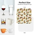 thumbnail image 6 of Honeii Boho Chicken print Leather Coaster Set of 4, ideal for safeguarding your furniture from drinks spills and effortless cleanup-Square, 6 of 6
