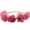 thumbnail image 2 of 12 piezas flor rosa moño guirnaldas cabeza floral para el cabello Scrunchie coronas Yuyangstore Floral Garland aros de pelo, 2 of 8