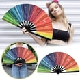 thumbnail image 5 of Glow Rave Folding Hand Fan Handmade, Compact, Durable, for Party, Wedding, and Home Decoration, 5 of 6