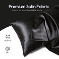 thumbnail image 5 of Satin Silk Pillow Case, 2 Pack Satin King Silk Pillowcase for Hair and Skin,20x40,Black, 5 of 8