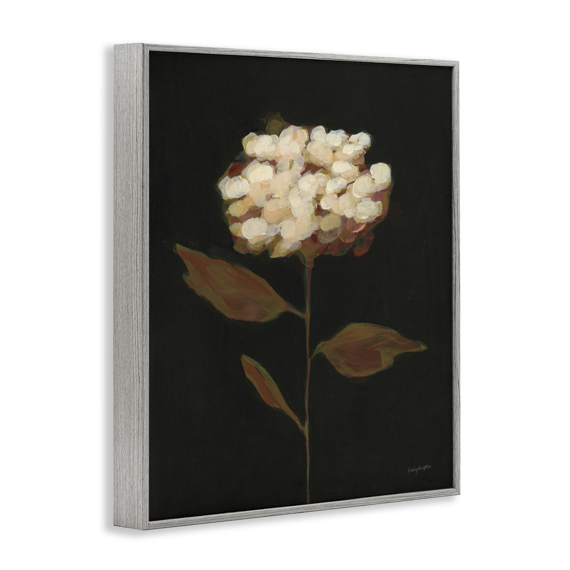 Stupell Industries Fade Into Fall Bloom Botanical & Floral Painting Gray Framed Art Print Wall Art, 11 x 14