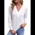 thumbnail image 1 of Camisetas de Larga para Mujer, Camisetas Informales con Cuello en V, Cómodas, Básicas y Suaves L, 1 of 10