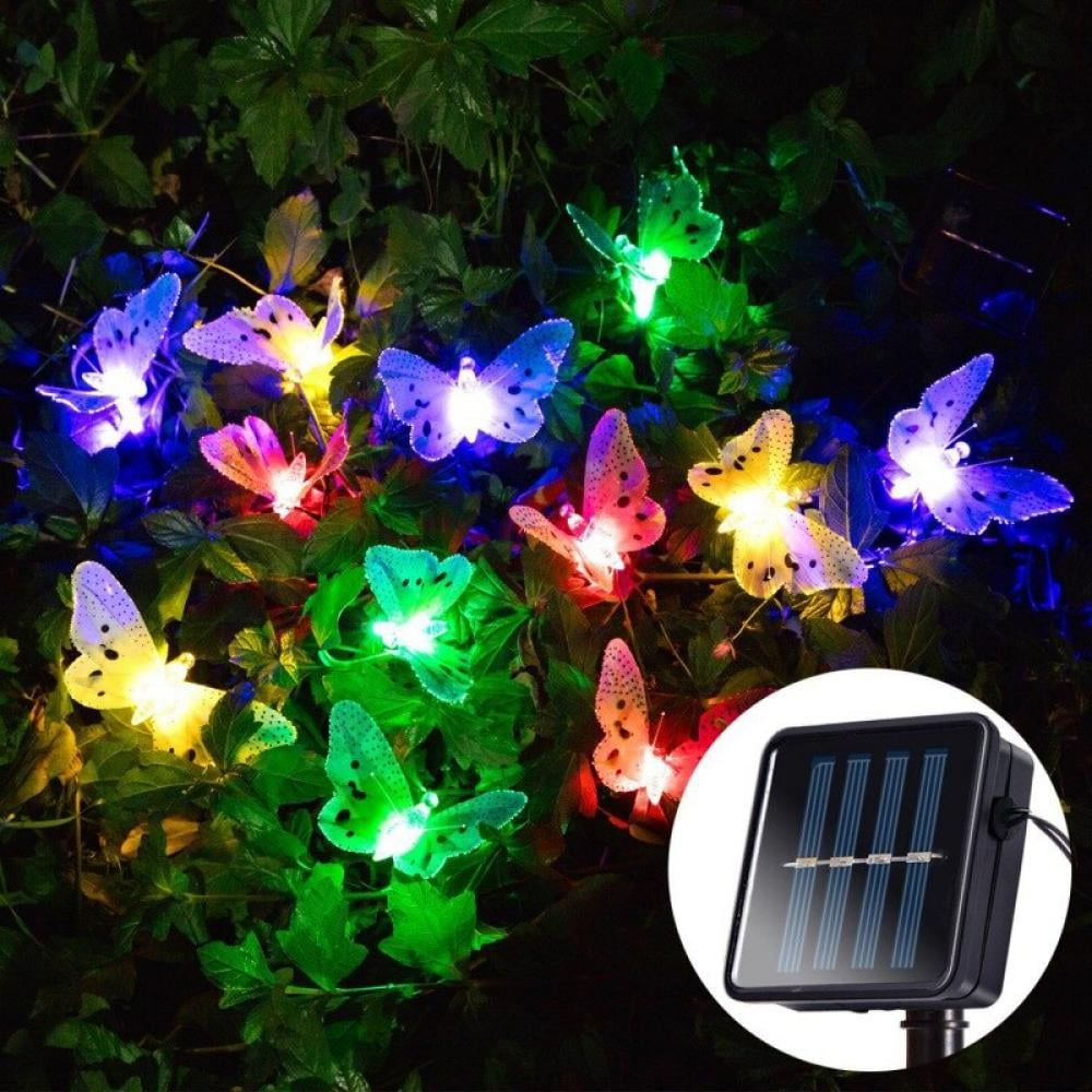 12-20LED Solar Power Fairy Butterfly String Lights Party Garden Outdoor Decor US 