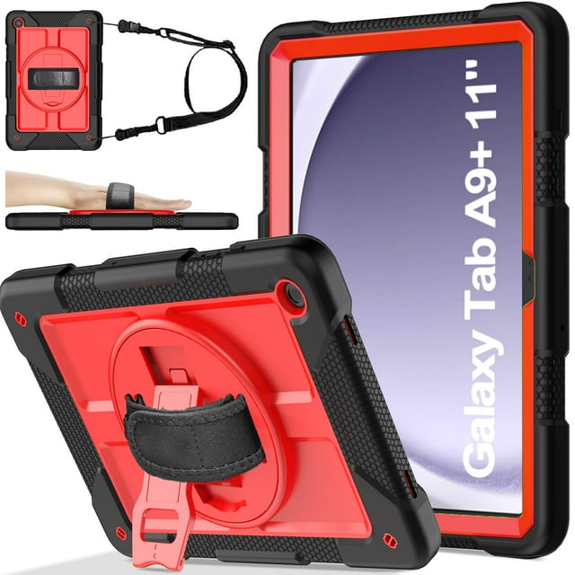 Funda BMOUO para Samsung Galaxy Tab A9+ Plus 11" 2023 Rojo/Negro