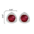 thumbnail image 3 of Sterling Silver with Ruby and White Topaz Halo Stud Earrings, 3 of 3