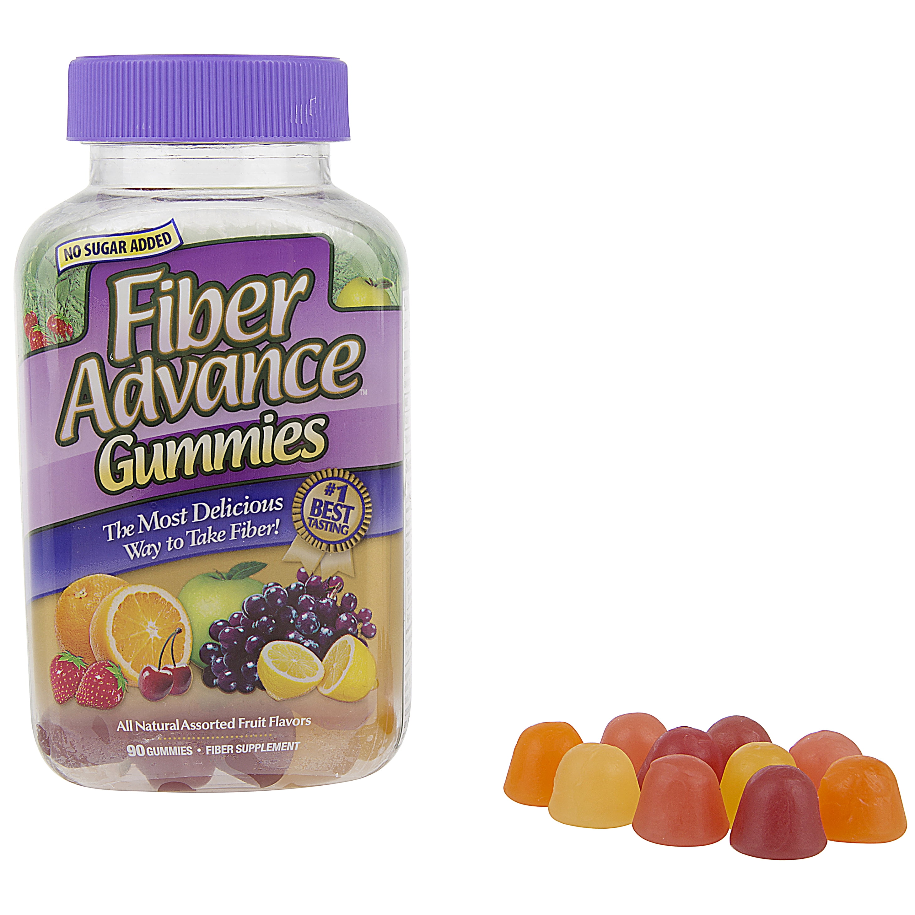 FiberAdvance Mixed Berry Flavors Fiber Supplement Gummies, 90 Count