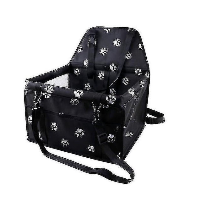 Asiento de coche plegable para mascotas con correa de seguridad y bolsillo de almacenamiento con cremallera