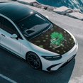 thumbnail image 4 of Uorisanigo Creative Shamrock Print Auto Hood Cover Windproof Car Hood Cover Protector Polyester Elastic Car Hood Cover Protector Suitable Most Automotive Pickup Sedans Trucks SUVs, 4 of 7