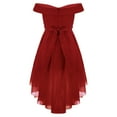 thumbnail image 2 of CHICTRY Juniors Grandes Filles Robe de Bal de Promo Cocktail Soirée à Épaules Dénudées Perles Brillantes Robe de Fête d'Anniversaire Rose 8, 2 of 5