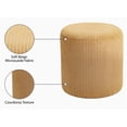 thumbnail image 5 of Maklaine Contemporary Soft Yellow Microsuede Fabric Ottoman/Stool, 5 of 7