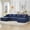 Blue, variant on Vanress 125 Inch Modular Cloud Couch Sectional Sofa for Living Room, Modern Corduroy Boneless Couch, Upholstered Deep Seat U Shape Sofas Couches, No Assembly Required, Black