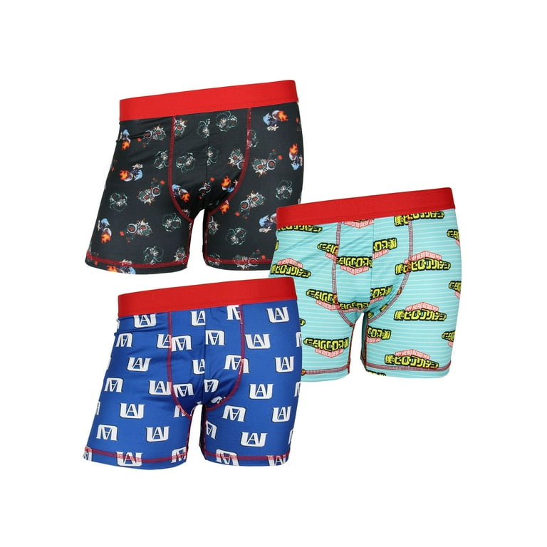 下着・アンダーウェア everyone 3P boxer shorts My Hero Academia Anime Cartoon Mens Boxer Shorts Underwear 3pk