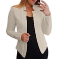 thumbnail image 1 of Ladies Workoffice Blazer Button Down Fashion Jacket Solid Color Fitted Suit Lapel Notched Elegant Cardigan Single Breasted Blouse Mid Length Leisure Outwear, 1 of 7