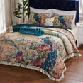 thumbnail image 6 of Barefoot Bungalow Vintage Peacock Oversized Quilt Set, Eden 3-Piece King/Cal King, 6 of 8