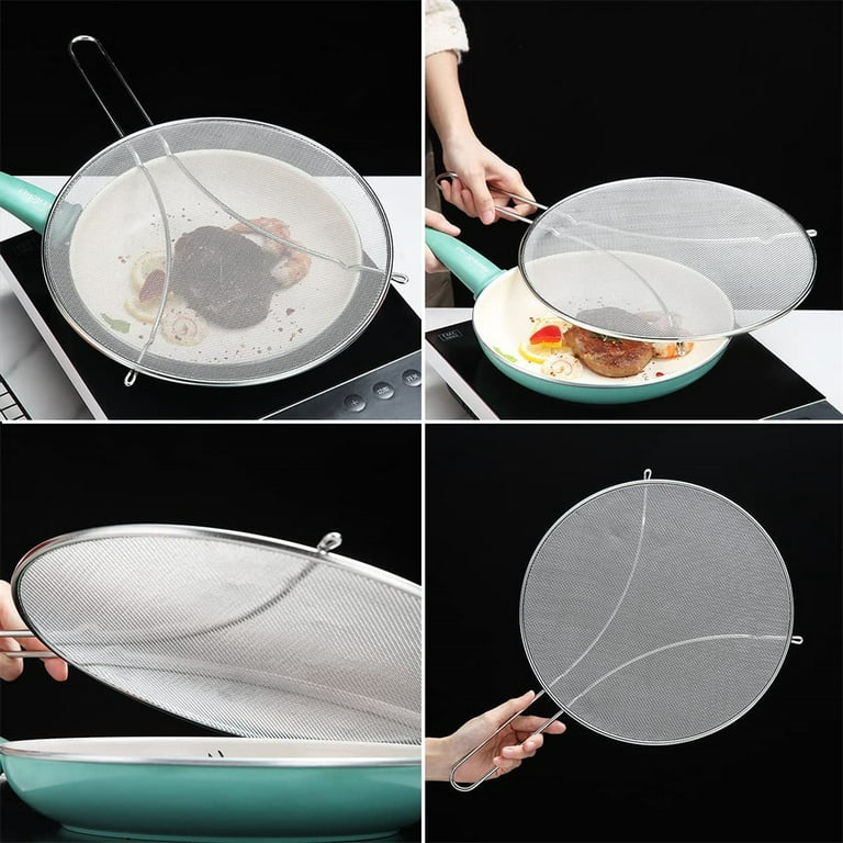 Nineware Disposable Frying Cap Microwave Grease Splatter Guard (20 pcs) |  Adjustable Paper Splatter Screen for Frying Pan | Made in Korea
