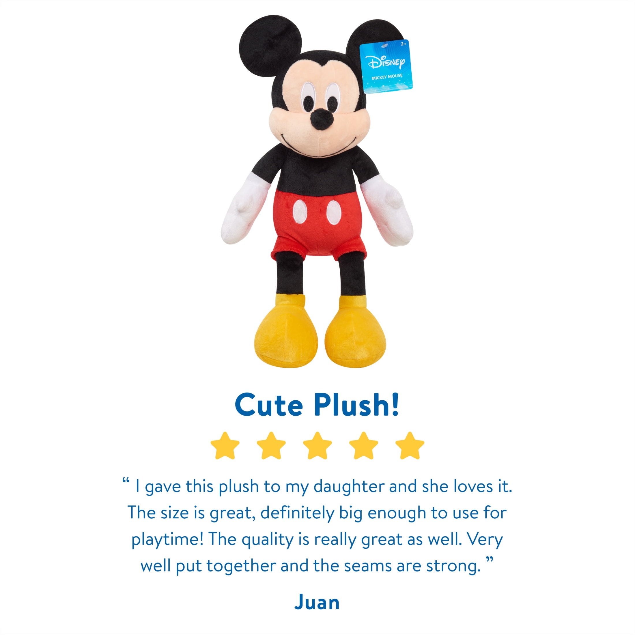 Disney Classic Mickey Mouse 19inch Tall Fun Plush Stuffed Animal, Kids Toy for Ages 2+  (图3) Disney Classic Mickey Mouse 19inch Tall Fun Plush Stuffed Animal, Kids Toy for Ages 2+  (图3)