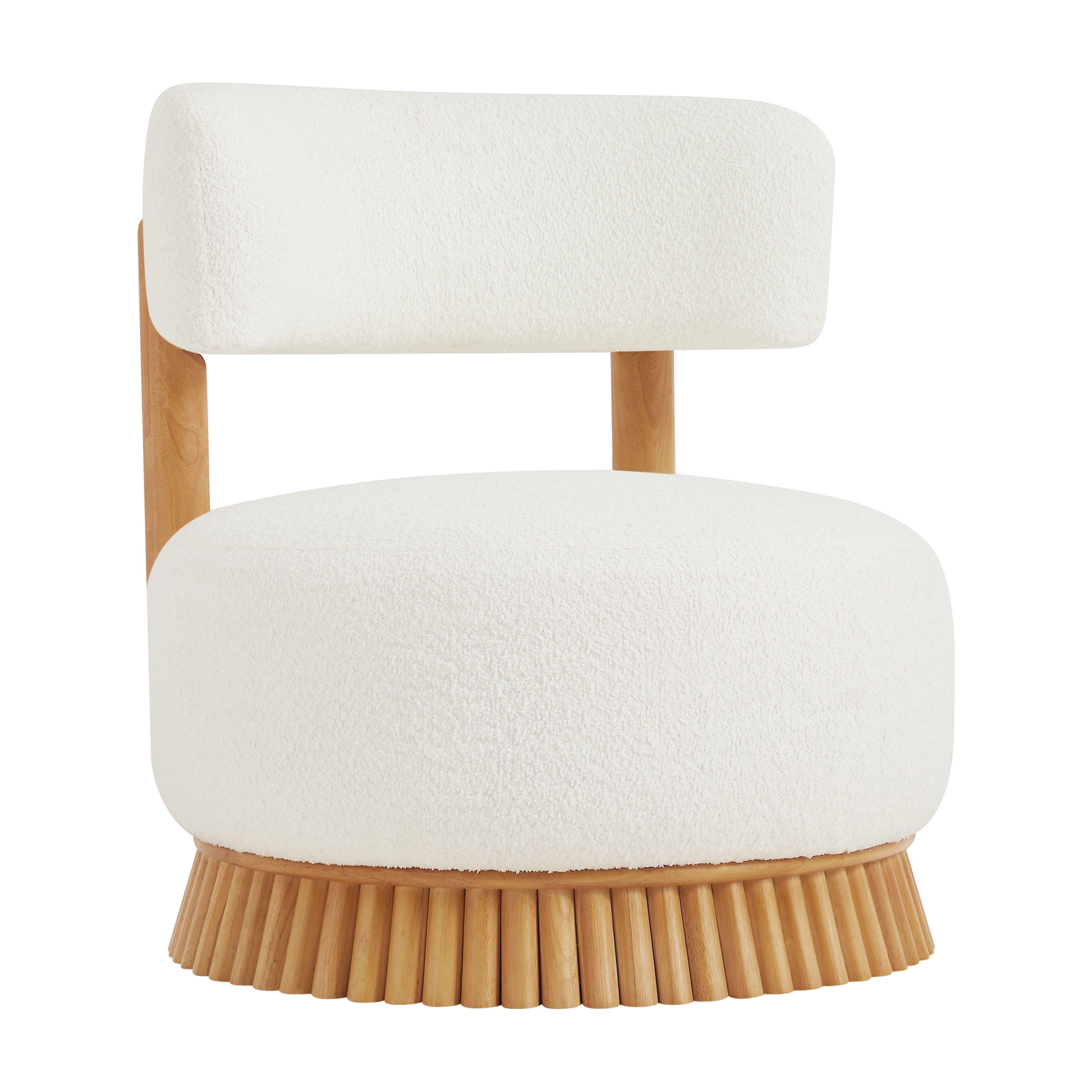 Euroco Modern Farmhouse Armless Chair, Wooden Base Featuring Thatched Roof Rod Design, Cozy Upholstered Chair for Living Room or Bedroom