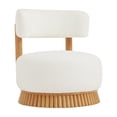 thumbnail image 5 of ROOMARK Modern Farmhouse Armless Chair, Wooden Base Featuring Thatched Roof Rod Design, Cozy Upholstered Chair for Living Room or Bedroom, 5 of 9