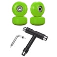 thumbnail image 1 of Unique Bargains Roues de Planche à Roulettes 52mm 95A avec Roulement Argenté Roues de Rue avec Outil de Skate, Vert, Lot de 4, 1 of 5